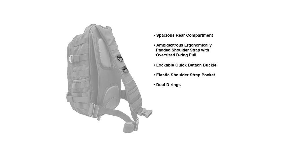 Leapers UTG Ambi 24/7 Cross Body Shoulder Vital Sling Pack,Black PVC-SP247B