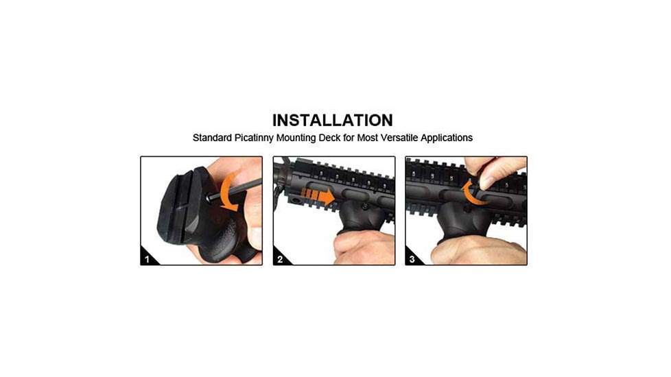 Leapers UTG Ambidextrous Combat Foregrip, Symmetric Contour, Black, RB-FGRP172B