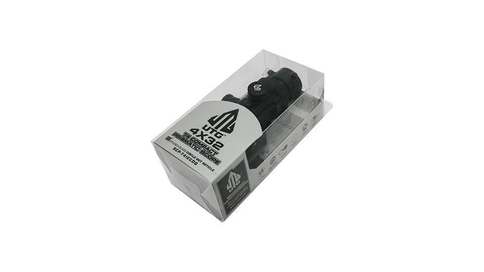 Leapers UTG Compact Prismatic 4X32 T4 Scope, 36-Color, Etched Glass Circle Dot Reticle, SCP-T4IECDQ