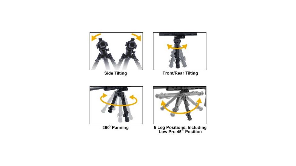 Leapers UTG Heavy Duty Recon 360 Bipod, Cent Ht: 6.69in.-9.12in., _x000D_ TL-BP01, EDEMO7