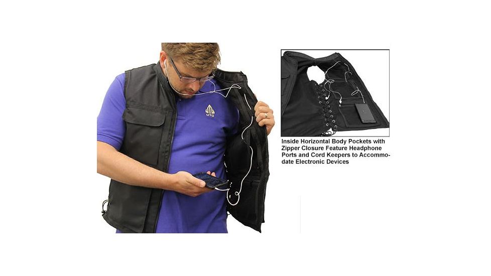Leapers UTG Mens Adjustable Fit(S - M) Sporting Vest, Black, _x000D_ PVC-VM32BB