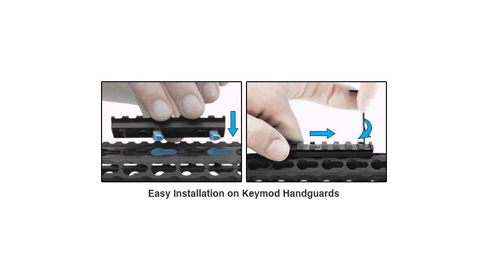 Leapers UTG PRO 3.14in 8-Slot Keymod Picatinny Rail Section, Black MTURS04M