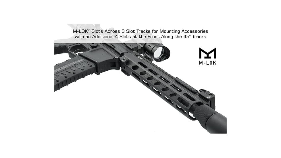 Leapers UTG PRO Arwen 10in M-LOK Free Float Handguard, Black, MTU045SEM