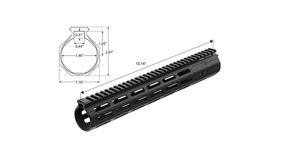 Leapers UTG PRO M-LOK .308 DPMS GII 13in Super Slim Free Float Handguard, Black, MTU020SSME