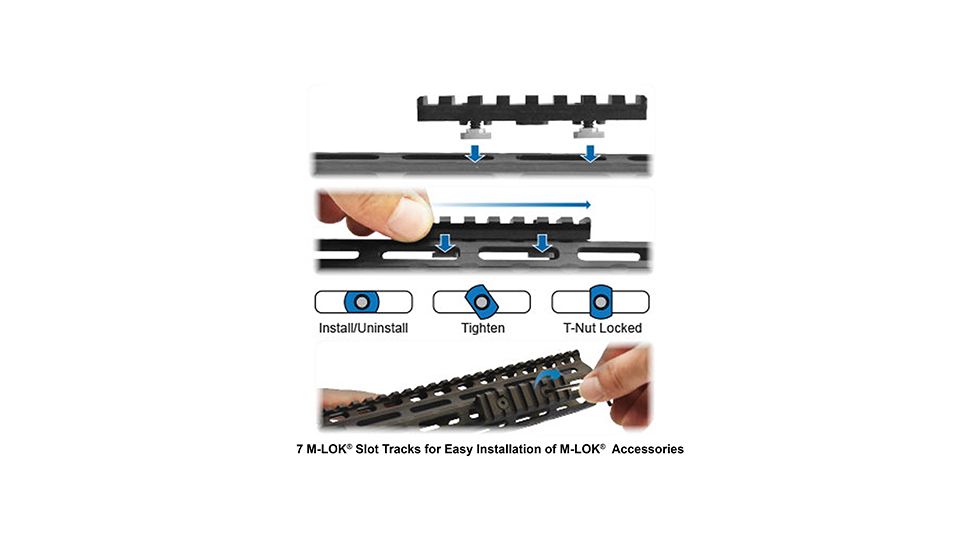 Leapers UTG PRO M-LOK AR15 Free Float Handguard, 13in, Super Slim, Black, MTU006SSM