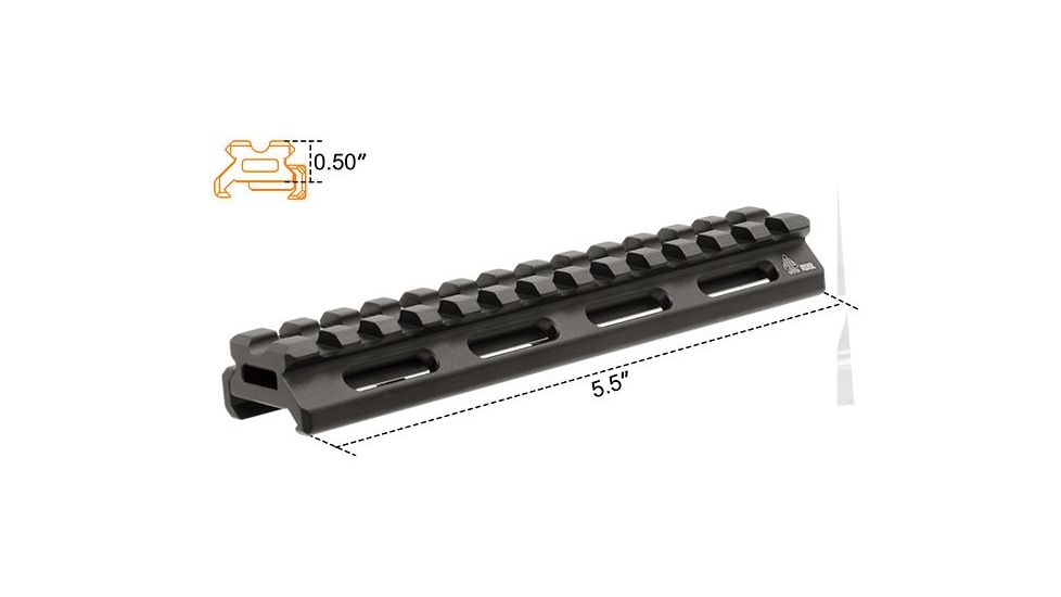 Leapers UTG Super Slim Picatinny Riser Mount, 0.5in Height, 13 Slots MT-RSX5L