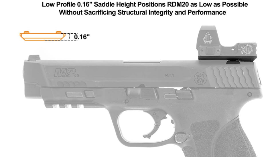Leapers UTG Super Slim RDM20 Mount for S&amp;W M&amp;P Rear Sight Dovetail, Black, RDM-20SW