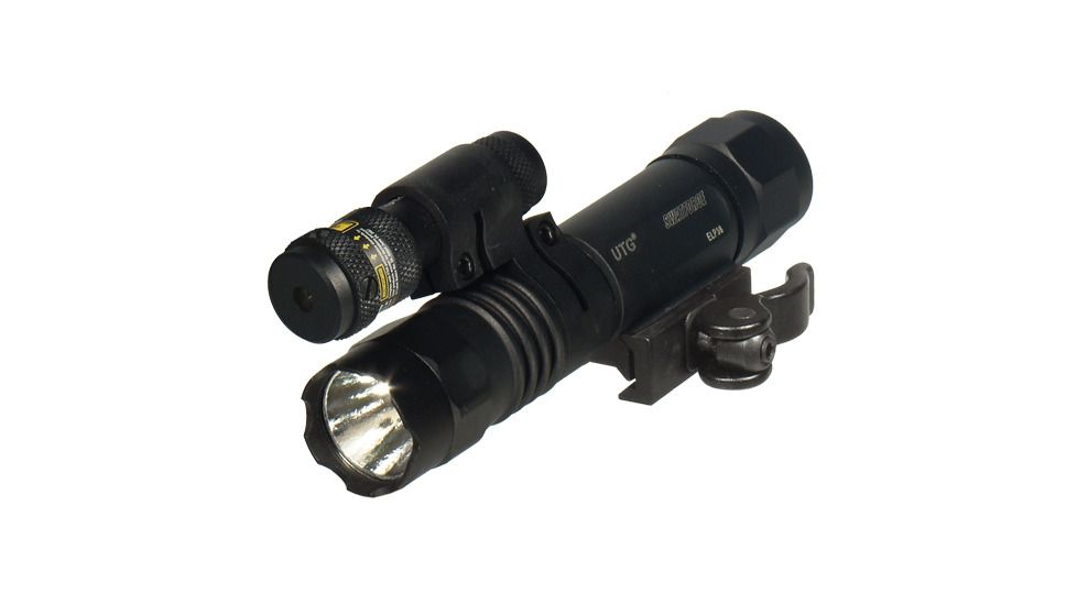 Leapers UTG Tactical LED Flashlight &amp; Red Laser Sight w/ Integral QD Mount LT-ELP38Q