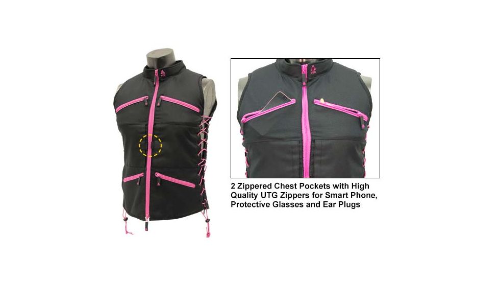 Leapers UTG True Huntress Female  Sporting Vest, Black/Pink, _x000D_ PVC-VF21BP