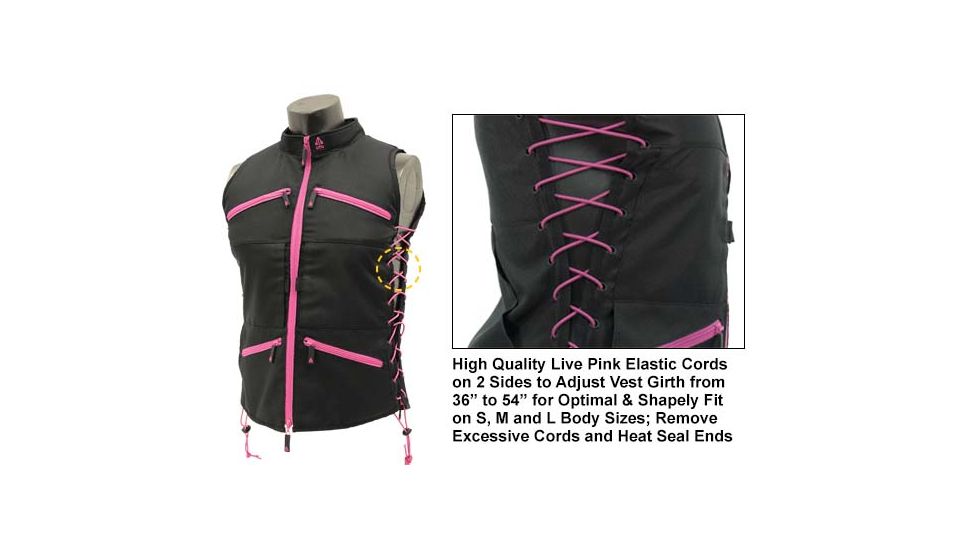 Leapers UTG True Huntress Female  Sporting Vest, Black/Pink, _x000D_ PVC-VF21BP