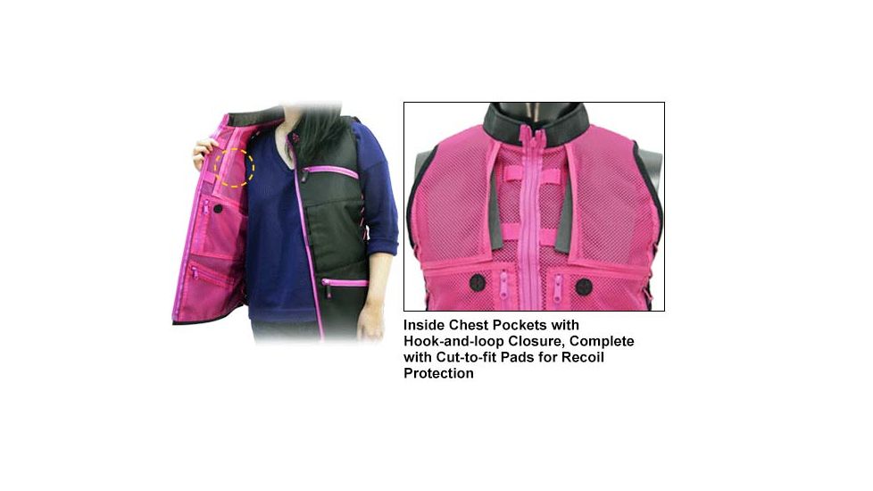 Leapers UTG True Huntress Female  Sporting Vest, Black/Pink, _x000D_ PVC-VF21BP