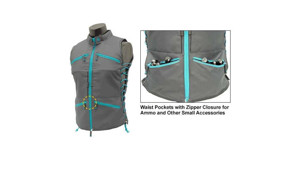 Leapers UTG True Huntress Female Sporting Vest, Gray/Blue PVC-VF21GB