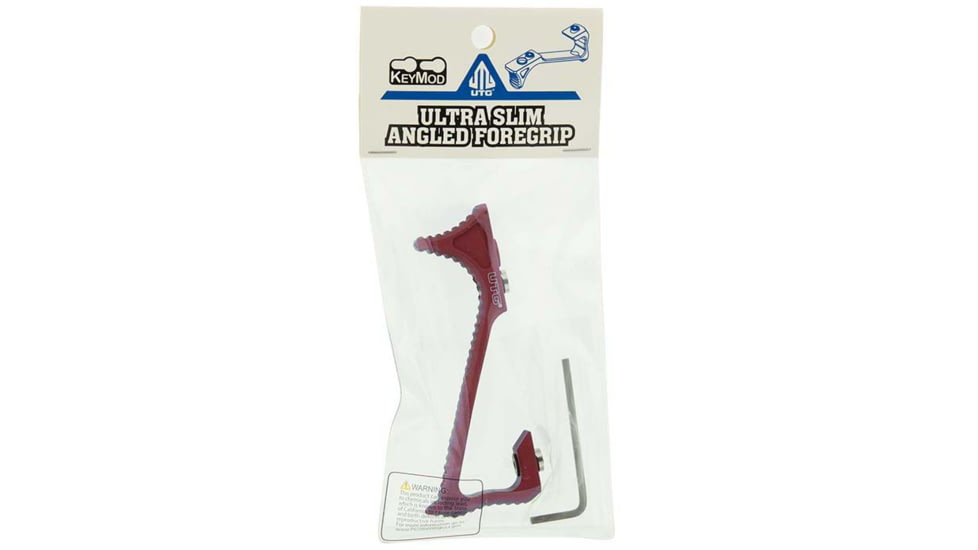 Leapers UTG Ultra Slim Angled Foregrip, Keymod, Matte Red, MT-AFGK01R
