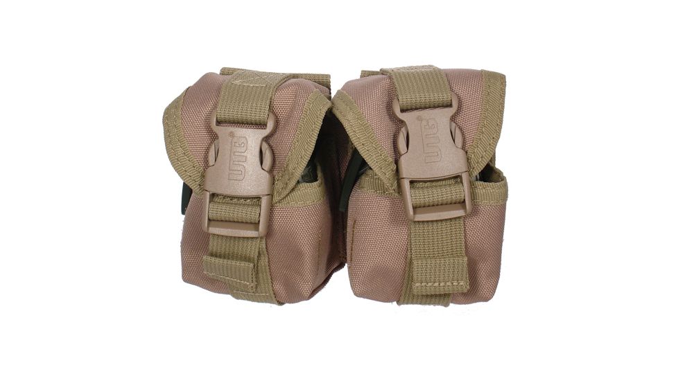 Leapers UTG Web Systems Grenade Pouch w/ Patterned Quick Release Buckles - Tan 