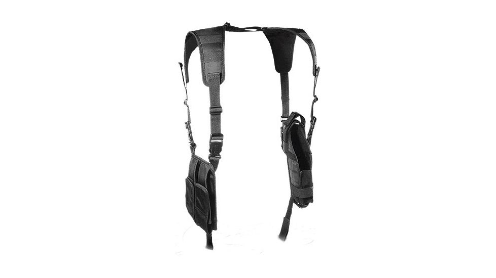 Leapers Adjustable Law Enforcement Vertical Shoulder Holster for Pistol/Flashlight/Laser Accessories Black, EDEMO1