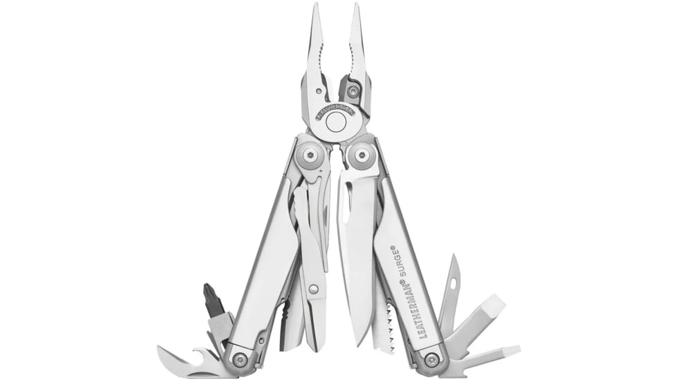 Leatherman Tools Surge Multi-Tool - Stainless Steel Finish, Leather Sheath 830158