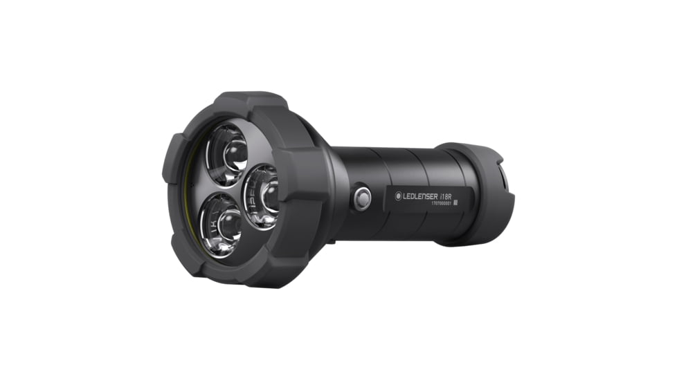 LED Lenser I18R Li-Ion Rechargeable 3x LED Flashlight, 3000 Lumens, Box, Black, 880425