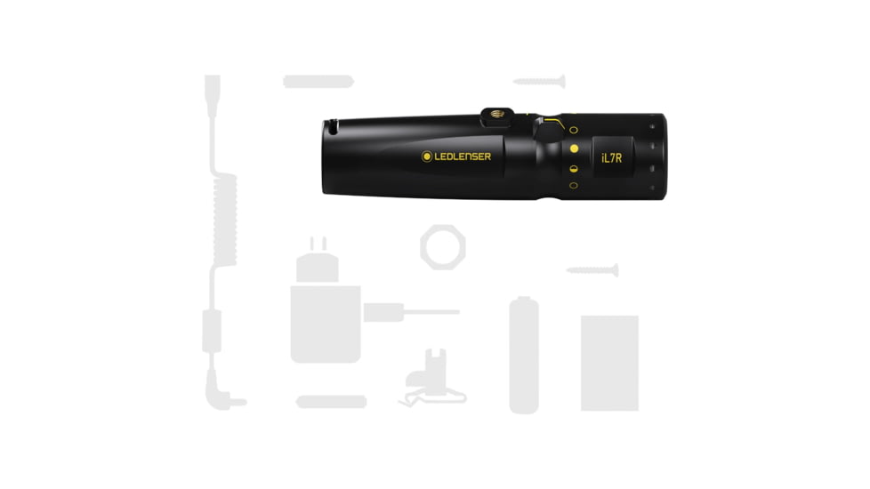 LED Lenser IL7R Li-Ion Rechargeable Compact Flashlight, 360 Lumens, Box, Black, 880436