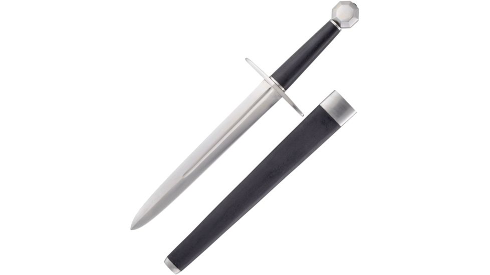 Legacy Arms 12th Century Dagger Fixed Blade Knife, 12in, Stainless Steel, Dagger Blade, Black, Wood Handle IP103
