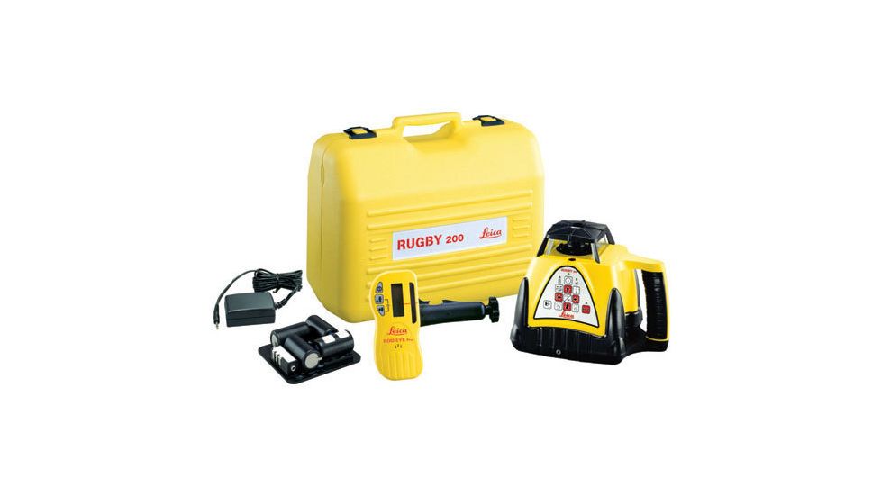 Leica Geosystems Rugby 200 Class IIIa Basic Consrtuction Laser Package with Standard Carrying Case &amp; Re-Chargeable battery 740331