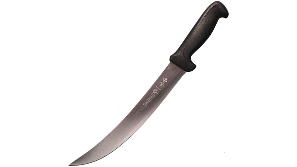LEM Products Mundial 10in Breaking or Steak Knife, High-Carbon Stain Free Steel Blade, Polypropylene Black Handle, 323