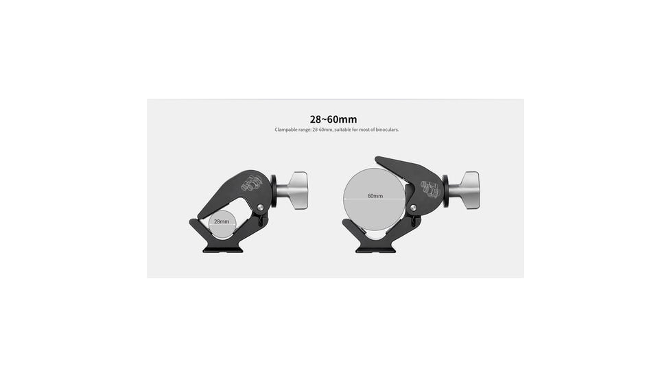 Leofoto BC-02 Binoculars Adapter, ARCA Style Dovetail Standard, 28-60mm dia., Black, BC-02