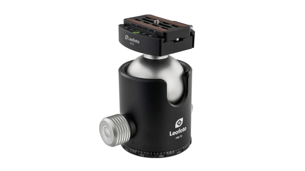 Leofoto HB-70LR 70mm Pro Heavy-Duty Ball Head w/Quick Release Plate, Black, HB-70LR