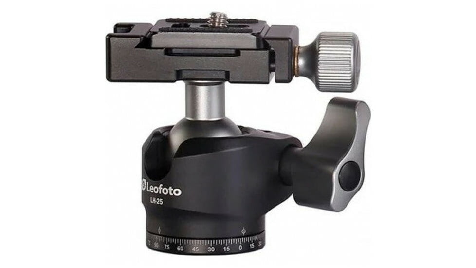 Leofoto LH-25 Mini Ball Head &amp; QR Plate - Arca Compatible, Black, LH-25