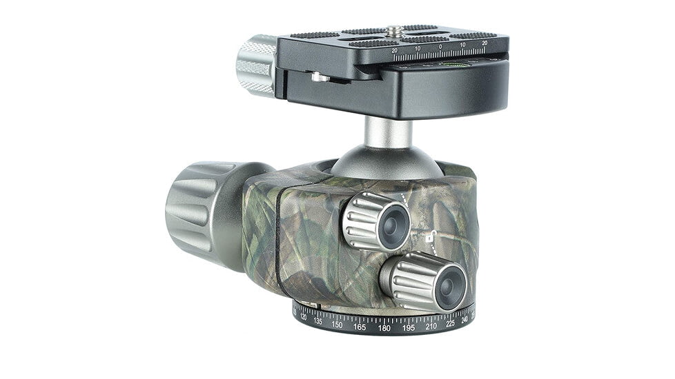 Leofoto LH-55 Series Low Profile Ball Head &amp; QR Plate, Arca, Camo, LH-55-CAMO