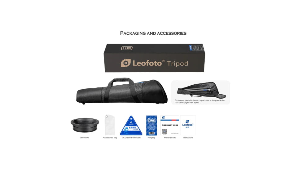 Leofoto LM-403C X Tripod with 100mm Bowl+Platform, Black, One Size, 6940828314900
