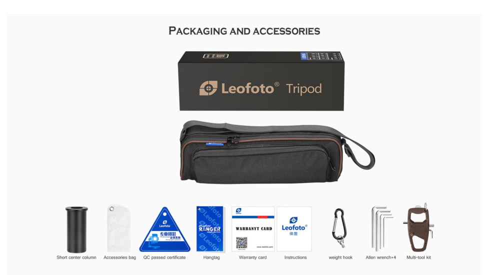 Leofoto LX-225CT/XB-32Q Reversible Travel Tripod w/ Ball Head Set, Black, LX-225CT+XB-32Q