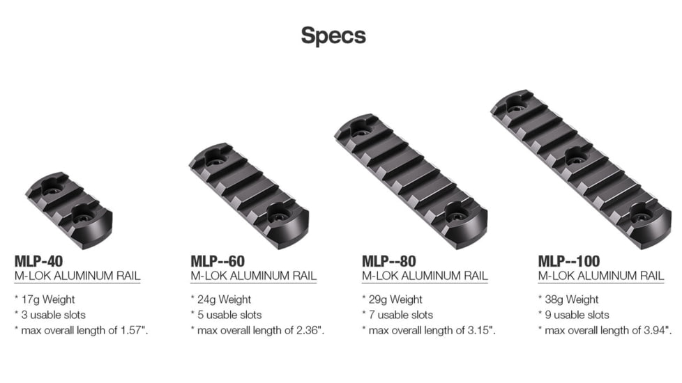 Leofoto MLP-60 M-LOK QR Plates - Picatinn, Black, MLP-60