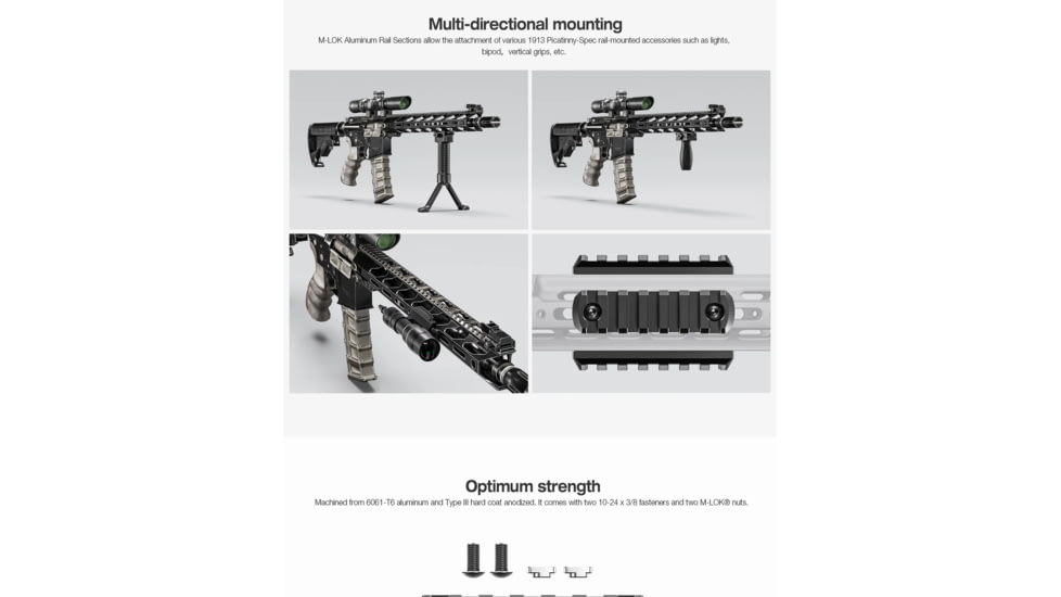 Leofoto MLP-60 M-LOK QR Plates - Picatinn, Black, MLP-60