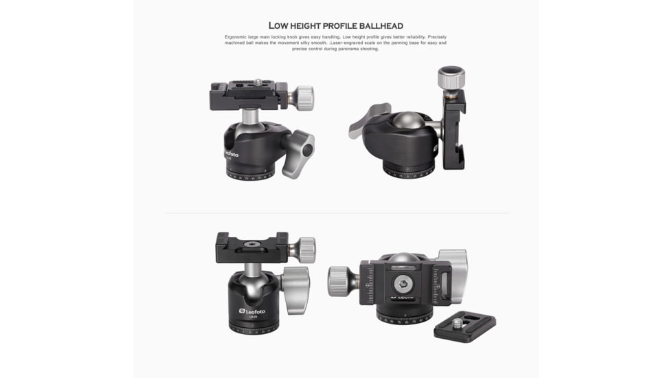 Leofoto MT-03/LH-25 Mini Tripod w/ Mini Ball Head Kit and Bag, Black, MT-03+LH-25