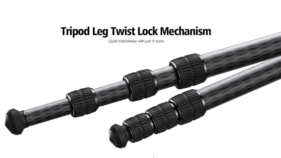 Leofoto SA-403CX Outdoors Tripod w/o Head, Black, SA-403CX