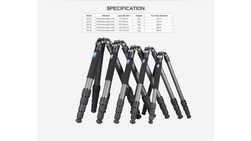 Leofoto Tripod Leg Wrap LW-32 - 1 Piece, Black, LW-32