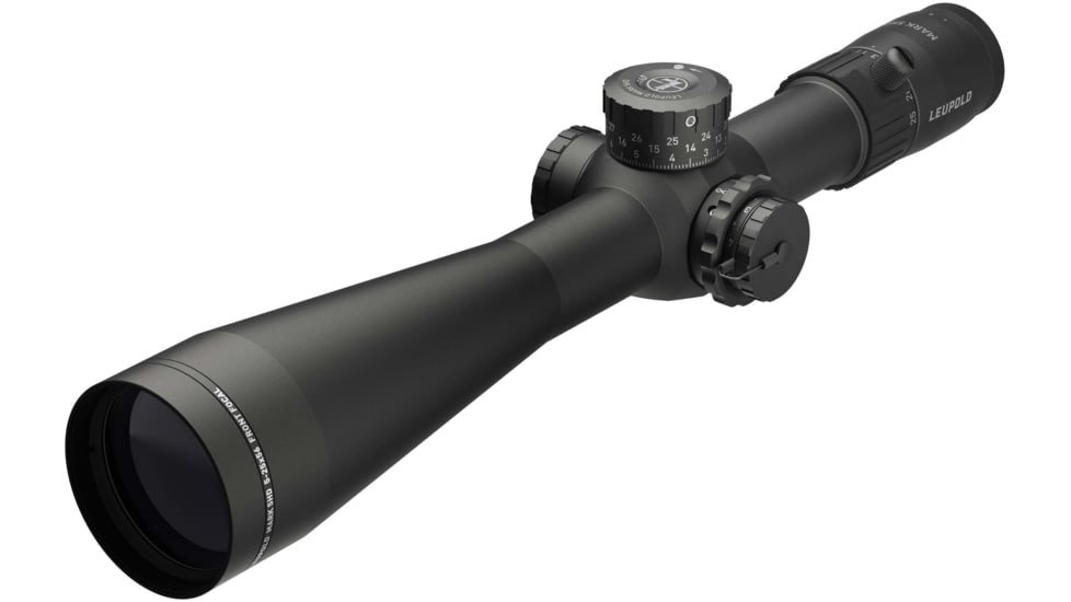 Leupold Mark 5HD 5-25x56mm Rifle Scope, 35 mm Tube, First Focal Plane, Black, Matte, Red PR1-MIL Reticle, Mil Rad Adjustment, 180610