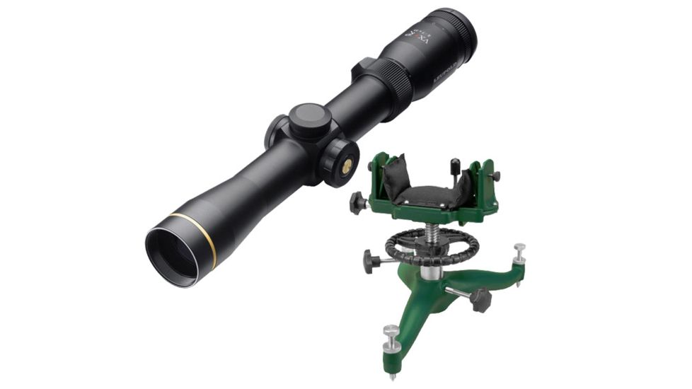 Exclusive Shooting Kit - Leupold 2-7x33mm VX-R Firedot Duplex Rifle Scope and Caldwell Competition Shooting Rest