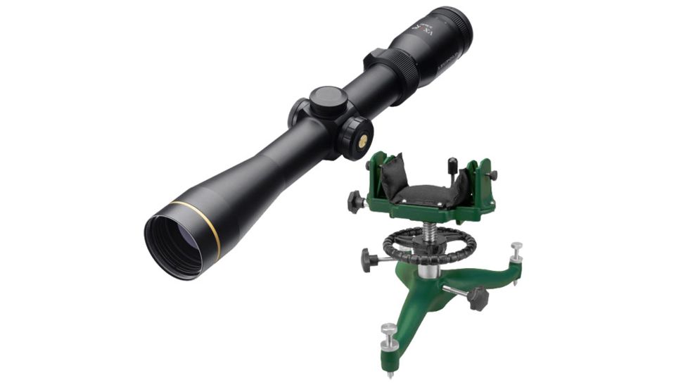 Exclusive Shooting Kit - Leupold 3-9x40mm VX-R Firedot Duplex Rifle scope and Caldwell Competition Shooting Rest