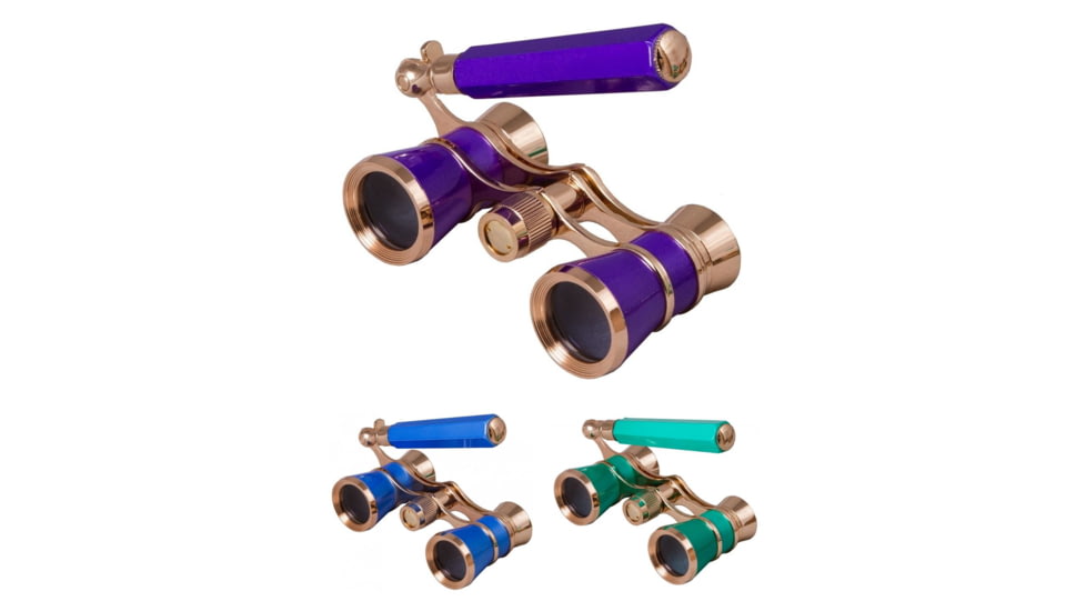 Levenhuk Broadway 325L Lorgnette Opera Glasses, Amethyst, Blue Wave, Lime