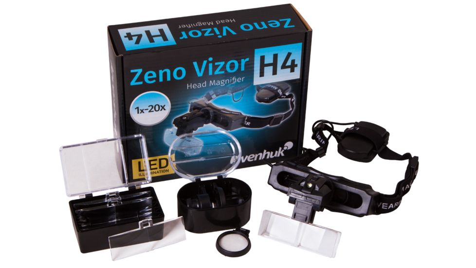 Levenhuk Zeno Vizor H4 Head Magnifier, Black, Medium 70433