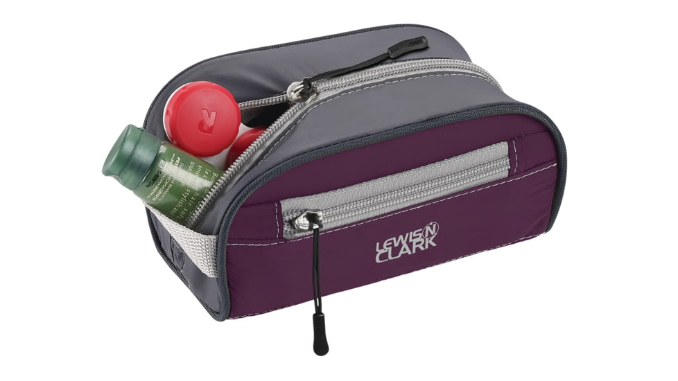 Lewis N Clark FeatherLight Toiletry Bag, Small, Plum 1830PLM