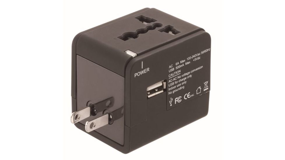 Lewis N Clark Global Adapter with USB Charger EK150