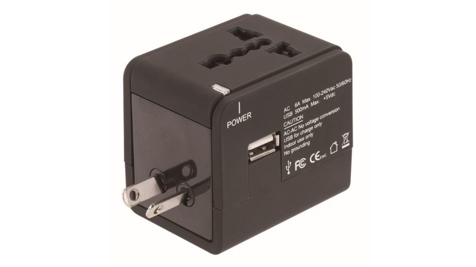 Lewis N Clark Global Adapter with USB Charger EK150