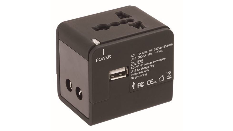 Lewis N Clark Global Adapter with USB Charger EK150