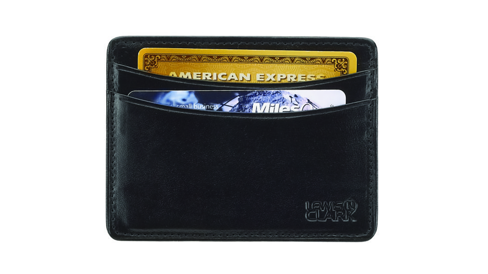 Lewis N Clark RFID Leather Card Holder, Black 931BLK