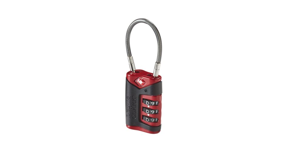 Lewis N Clark Travel Sentry Cable Luggage Lock,Red/Black TSA40RED