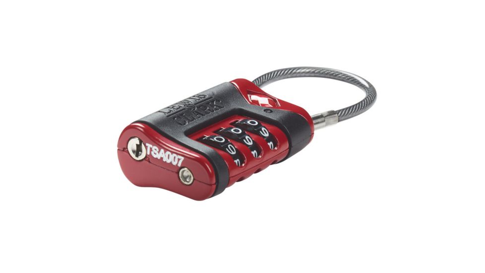 Lewis N Clark Travel Sentry Cable Luggage Lock,Red/Black TSA40RED