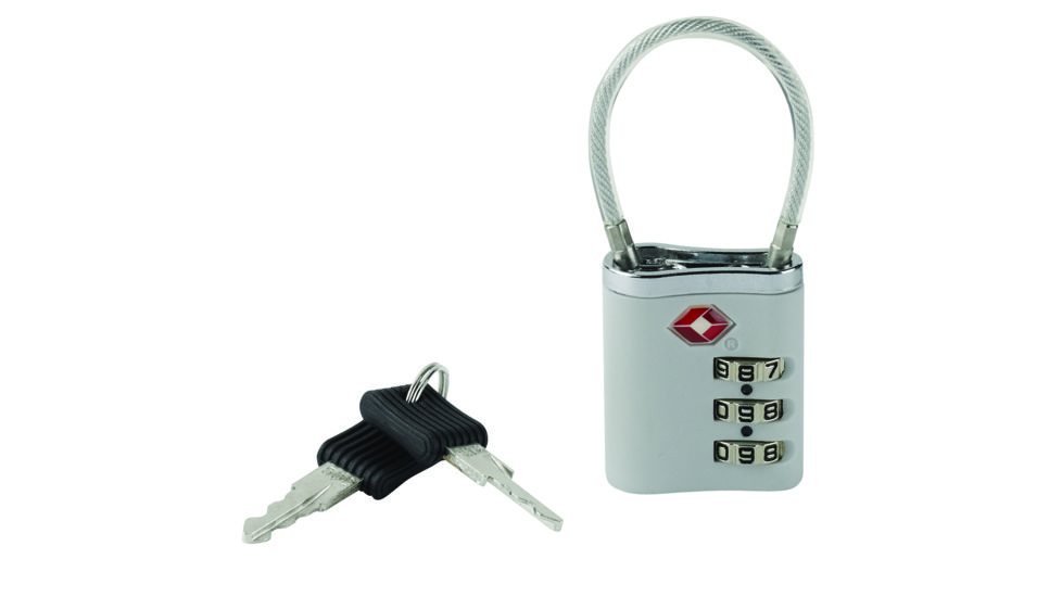 Lewis N Clark Travel Sentry Combo Lock with Keys, Silver TSA44