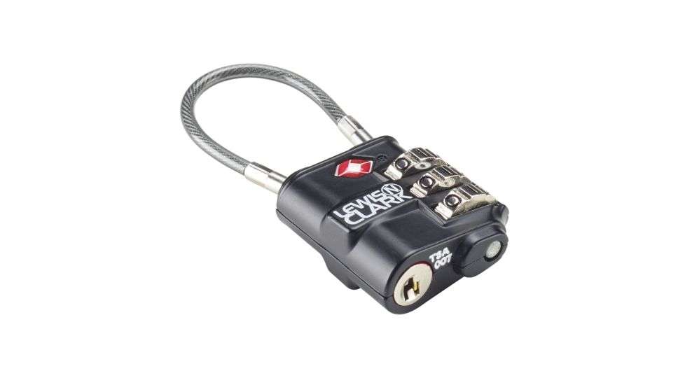 Lewis N. Clark Travel Sentry Indicator Cable Lock, Black, One Size, TSA48BLK